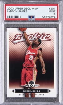 2003 Upper Deck MVP #201 LeBron James Rookie Card - PSA MINT 9